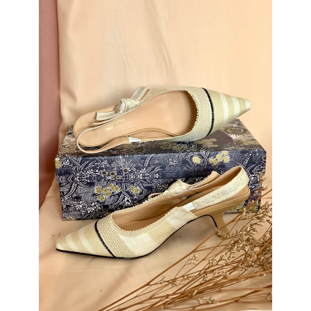 SEPATU WANITA DS014 MULTICOLOR GOLD METALLIC THREAD EMBROIDER