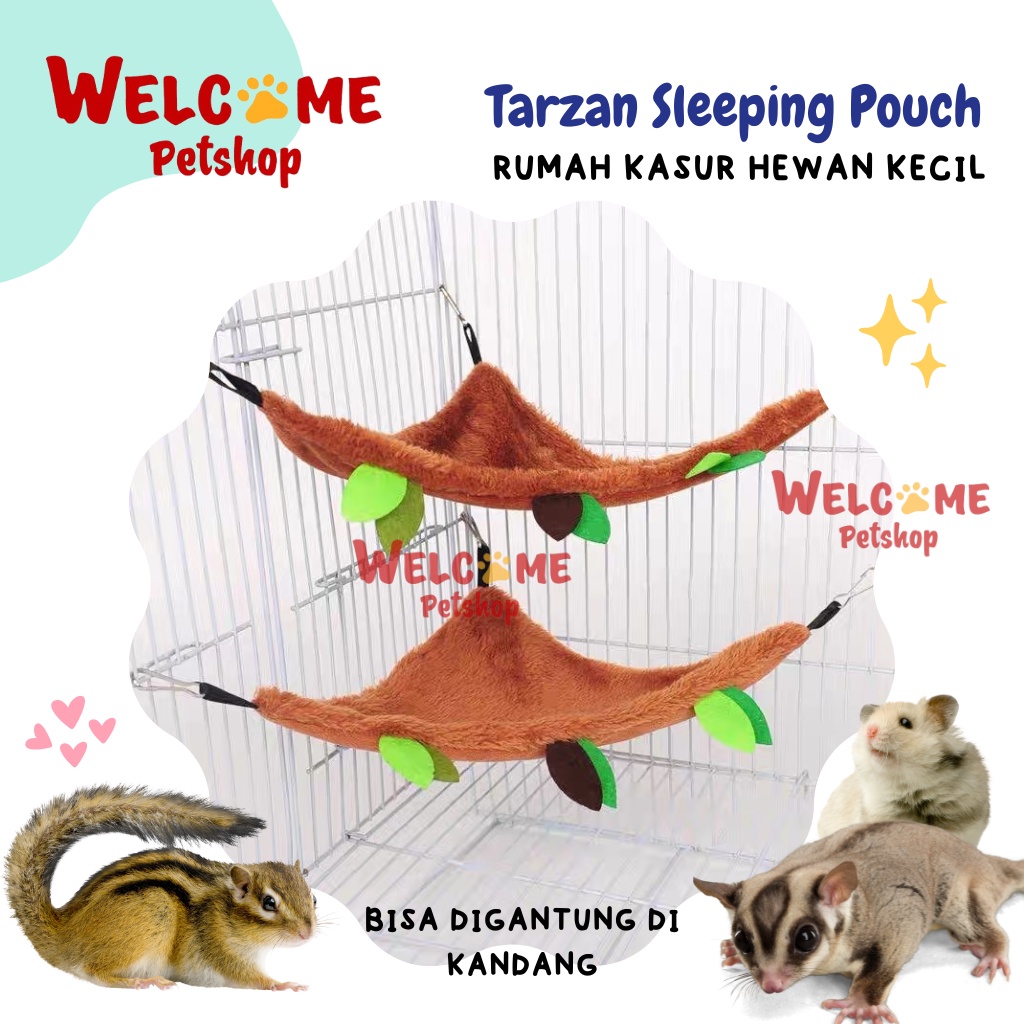 Tarzan Sleeping Pouch Kasur Sugar Glider Hamster Tupai Rumah Lembut