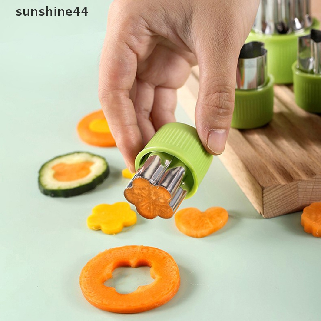 Sunshine 6Pcs Set Pemotong Sayuran Stainless Steel Cetakan Cookie Cutter DIY Untuk Anak ID