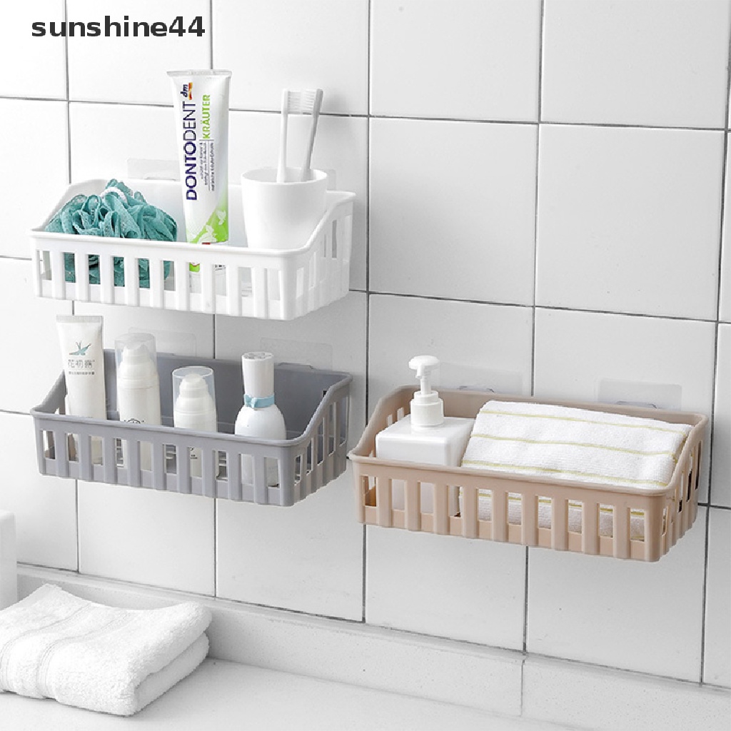 Sunshine Rak Kamar Mandi Organizer Toilet Perekat Shampoo Gel Storage Basket Shower Rack ID