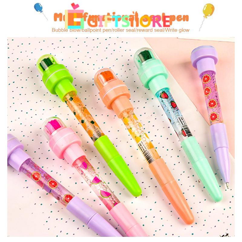 

✨COD Gelembung Pena Multi-fungsi 5-in-1 Light Roller Seal Anak-anak Sihir Kreatif Pulpen-GS
