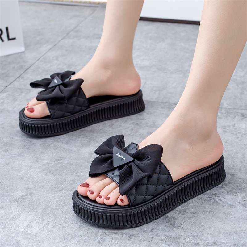 GROSIRTAS TG1714 Sandal Selop Wedges Wanita Pita Segitiga Import Fashion Trend Terbaru