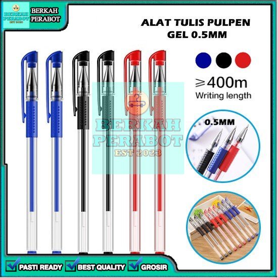 

[BPB] PULPEN PENA BOLPEN BOLPOINT BALLPOINT GEL JELLY 0.5MM 0.5 MM MERAH BIRU HITAM ATK SERBAGUNA MULTIFUNGSI