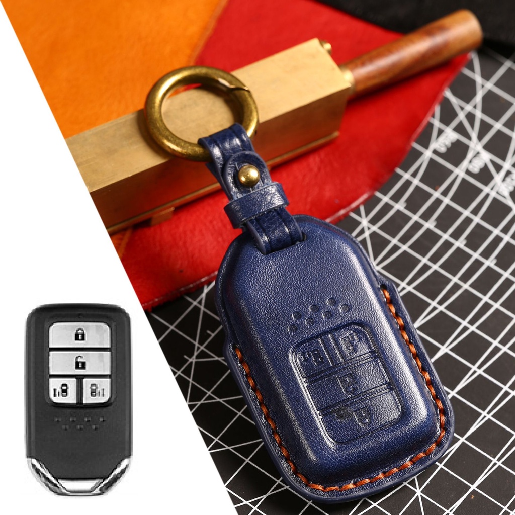 Case Cover Fob Kunci Mobil Bahan Kulit Asli Untuk Honda Odyssey Stepwgn2019 Spada Freed Elysion MPV Keychain