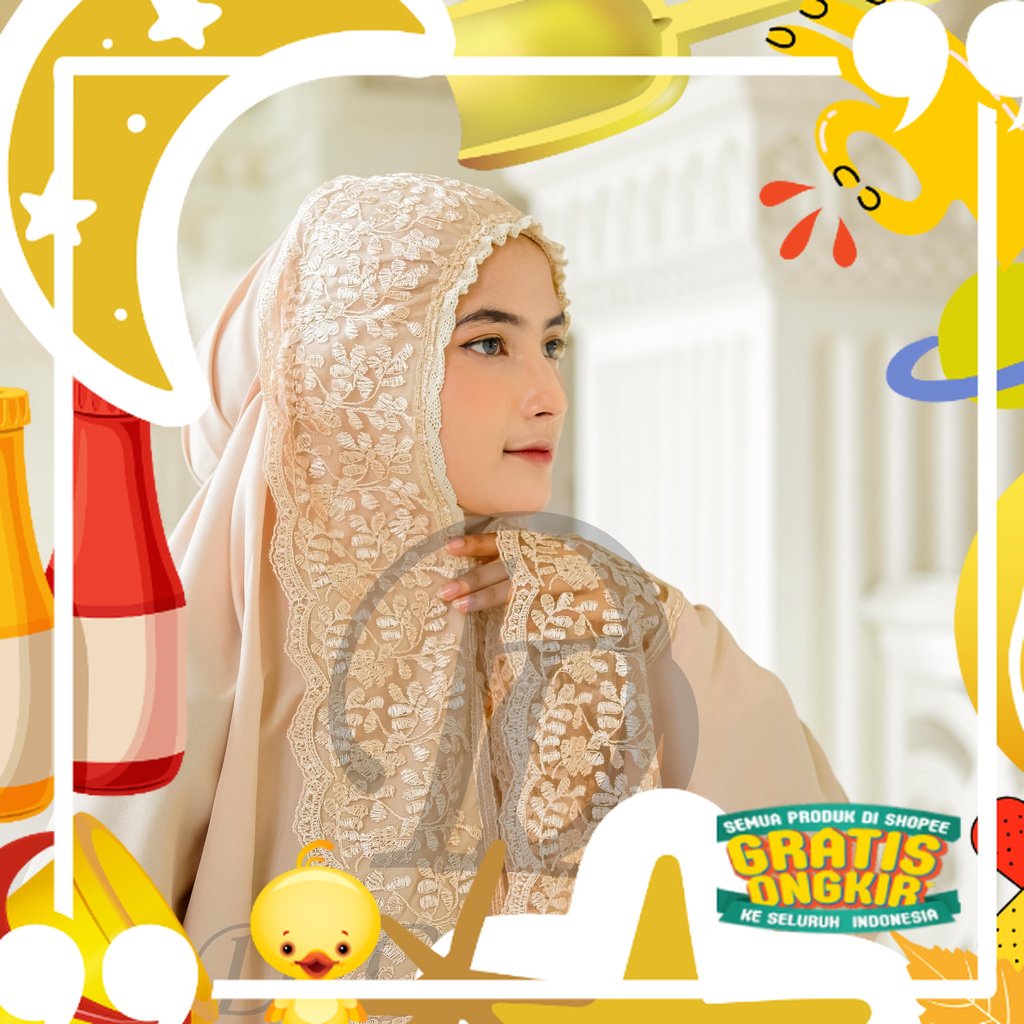 Mukena Dewasa  Remaja Renda Bordir Model Terbaru Lace DIONISIA Shireen/ Trendy Polkadot