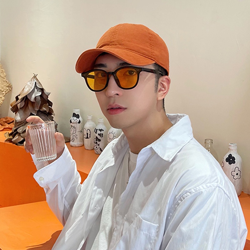 Papaozhu Trendy Lensa Coklat Hitam Square Frame Sunglasses Untuk Wanita Pria Chic Perlindungan UV Warna Kepribadian Mengemudi Kacamata Aksesoris Harian