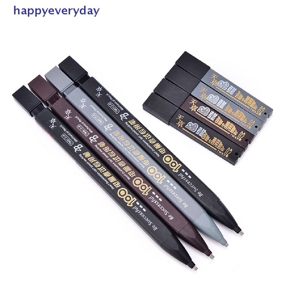 [happy] 2b Black Lead Holder Ujian Pensil Mekanik Dengan Lead Refill Set Perlengkapan Kantor [ID]