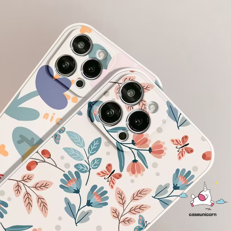 Untuk Infinix Hot 11 8 11s 9 20 20s 10t 10s 12i 10Lite Note 11 12 G96 8 12 2023 Hot 10 12 11 9 Play 12pro Smart 4 5 6 Plus Daun Segar Bunga Lembut Motif Sisi Bunga Case