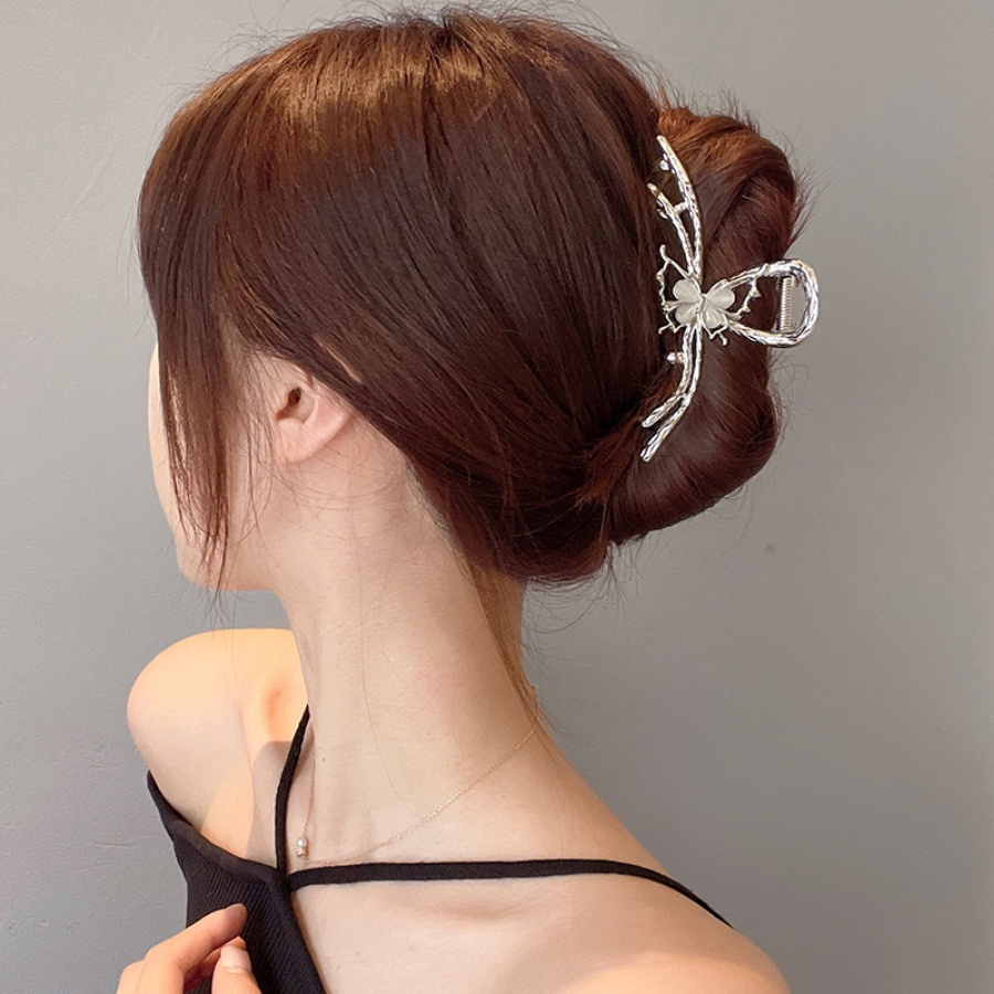 Baru Logam Kristal Kupu-Kupu Klip Rambut Hair Claw Woman Fashion Hairpin Ponytail Holder Aksesoris Rambut