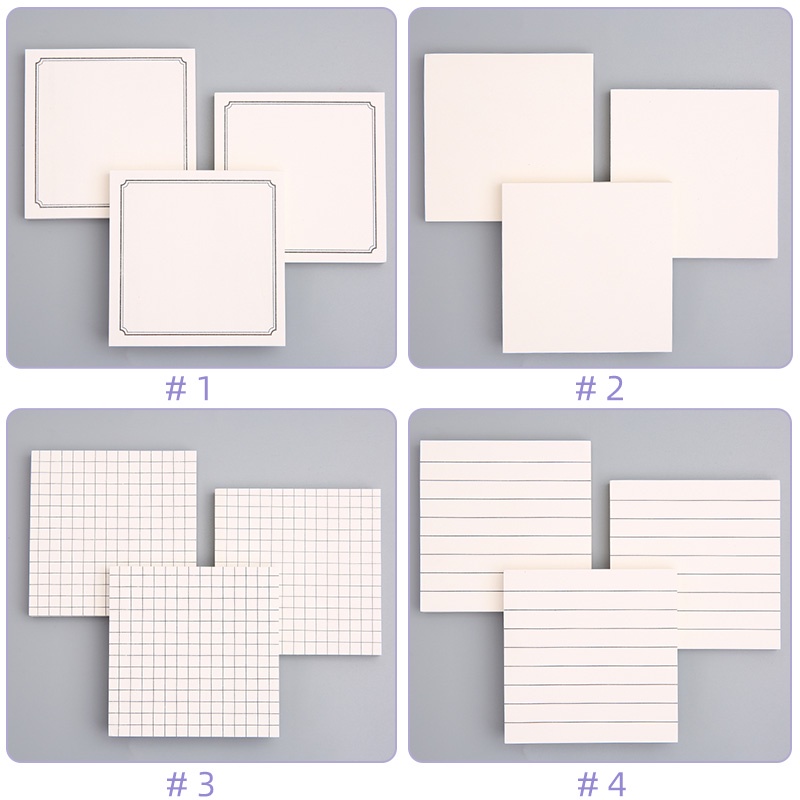 80 Lembar Sederhana Persegi Sticky Notes Mahasiswa Portable Mini Blank Kraft Paper Memo Pad