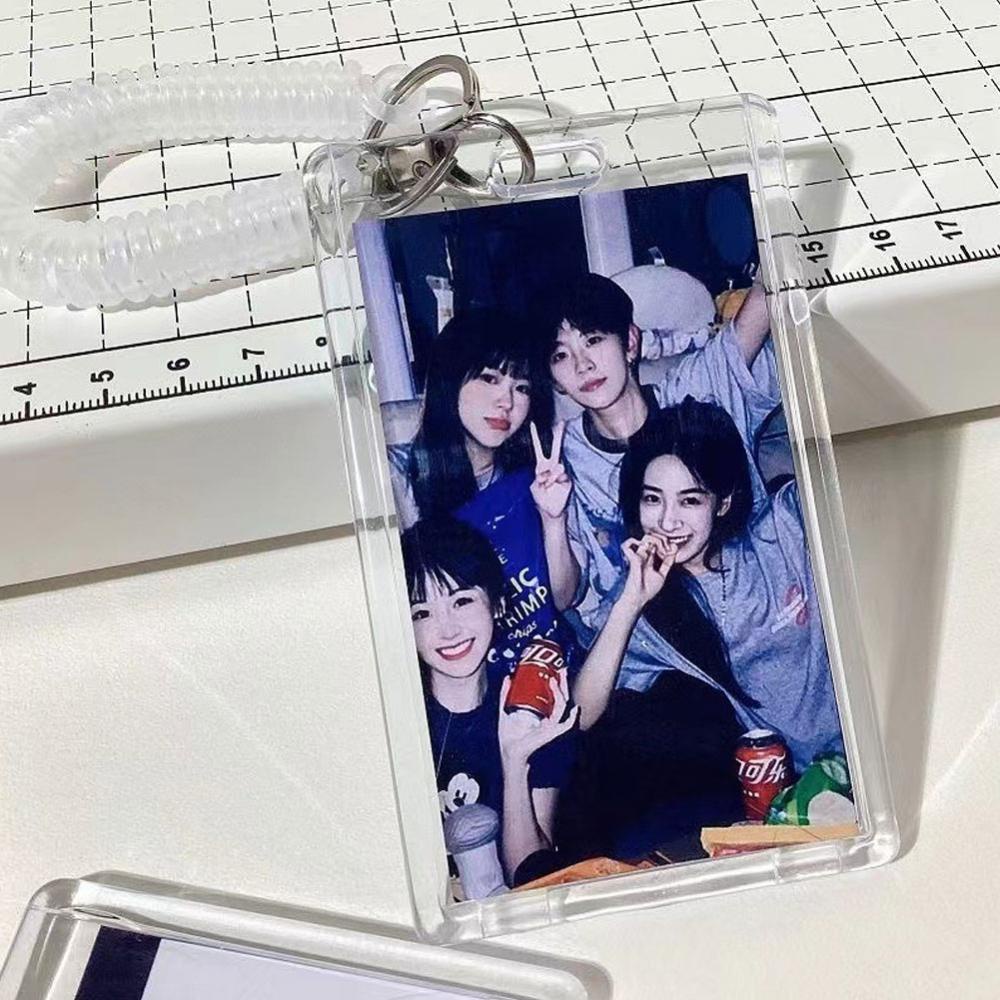 Timekey 3inch Kpop Photocard Holder Akrilik Transparan Kredit ID Bank Card Foto Display Holder Bus Subway Card Pelindung Case Liontin DGA1