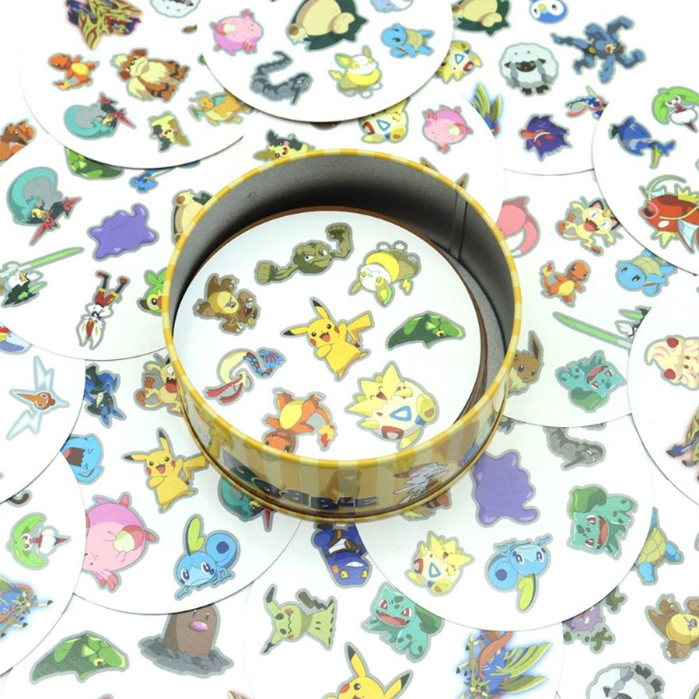 Mxbeauty Spot It Game 30 Pcs/55 Pcs Kartu Berwarna Natal Gone Round Card Metal Box Patrol Marvel Pikachu Kartu Mainan