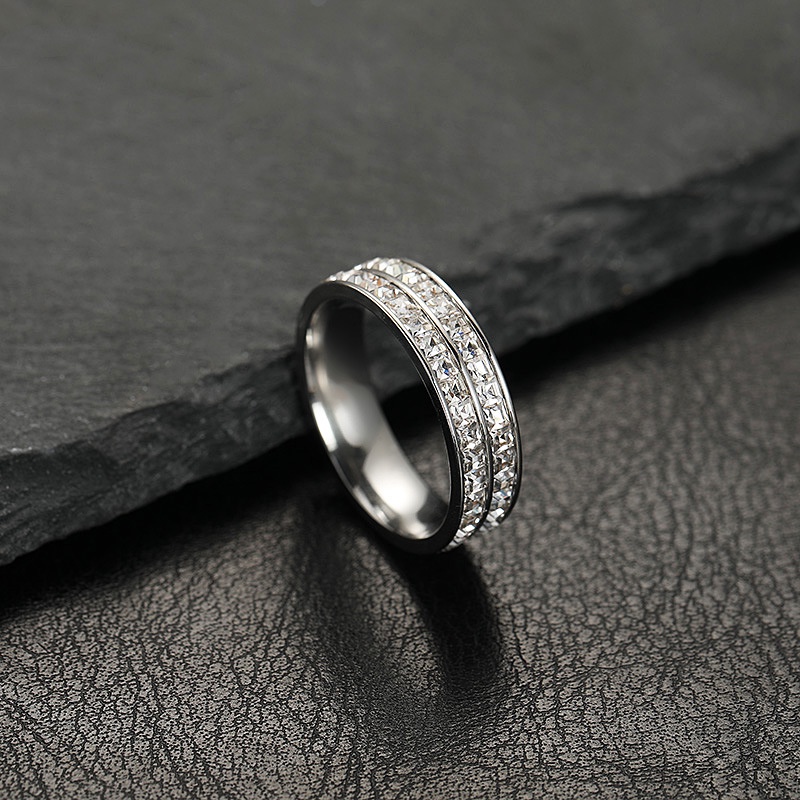 Cincin Pasangan Bahan Titanium Steel Shine in the Starry Night