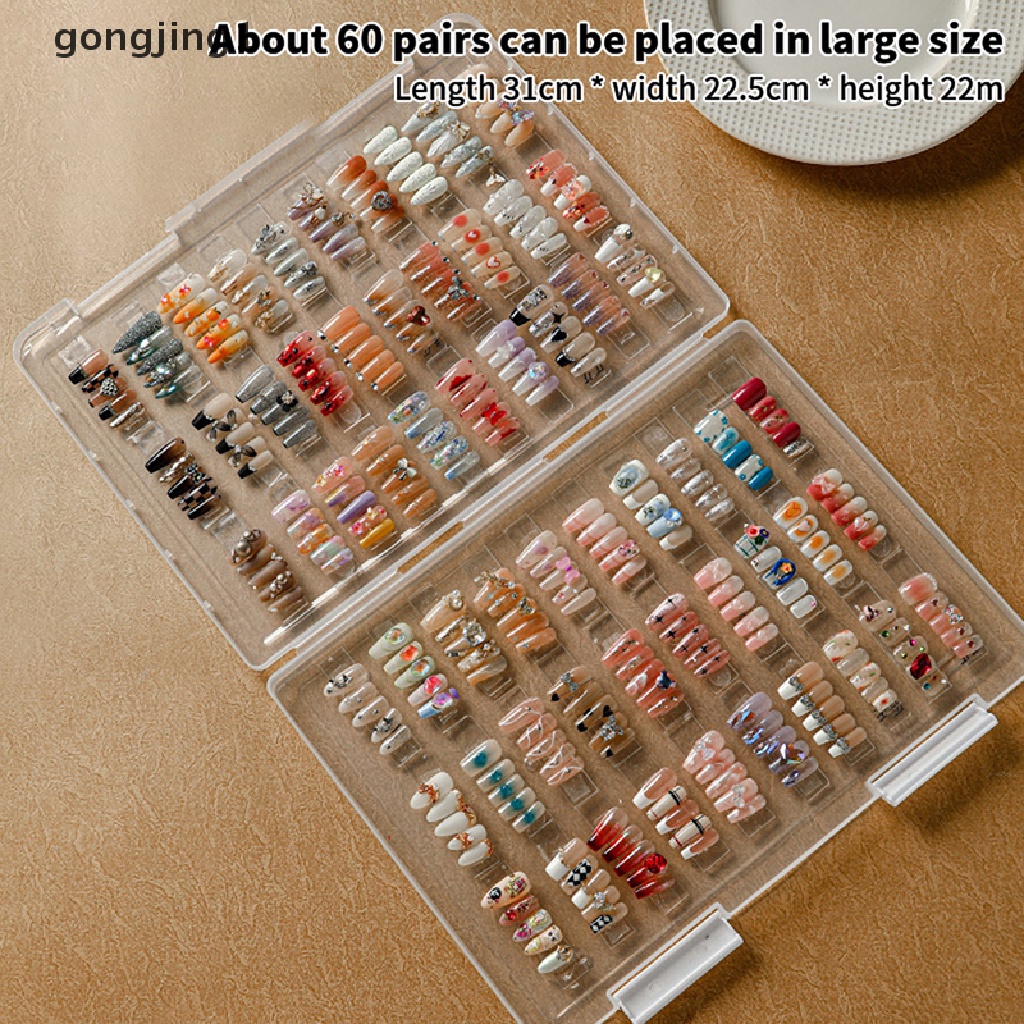 Ggg Tips Kuku Palsu Nail Art Kotak Penyimpanan Wadah Kuku Kosong Tips Holder Display ID