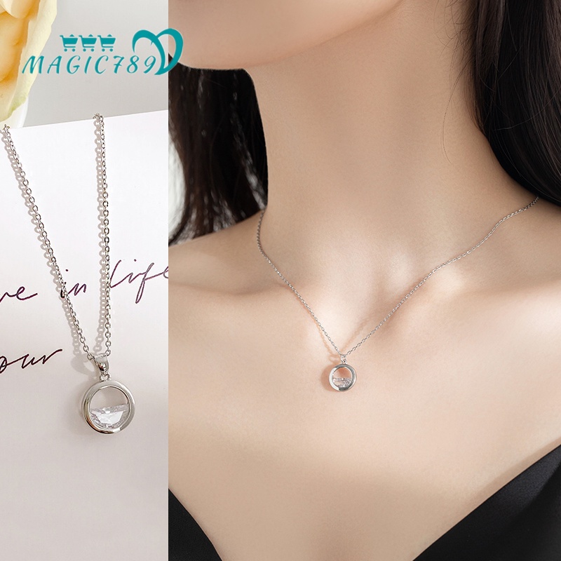 Magic789 Chic Glittery Spring Water Pendant Necklace for Women Girls