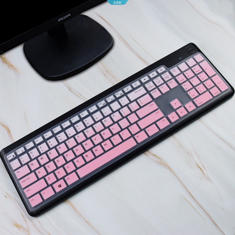 Komputer Desktop Model Dell 17inch KM117 WK117 WK118 Desktop Serba Mesin Keyboard Cover Tahan Air Bisa Dicuci Silikon High Quality Cover Pelindung [ZK]