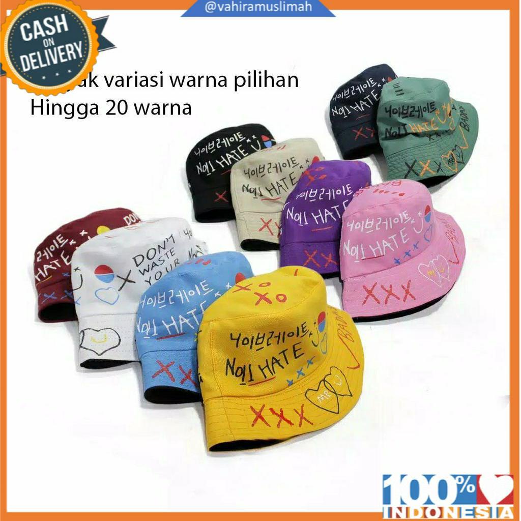 TOPI BUCKET DEWASA KOREA SABLON TOPI BUCKET MURAH bucket korean topi bucket bolak balik fisherman badas