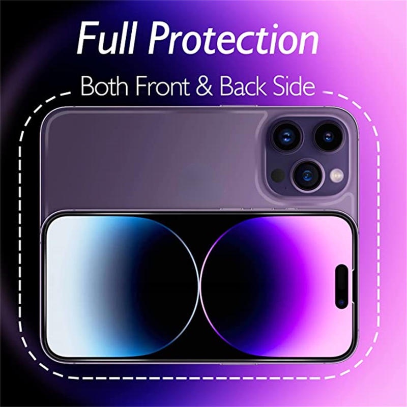 Untuk Iphone14 13 12 11 Pro MAX Plus Mini Pelindung Layar Depan Belakang HD Clarity Anti-Fingerprint Scratch HapticTouch Tempered Glass Untuk iPhone 14Plus 13Mini 12Mini