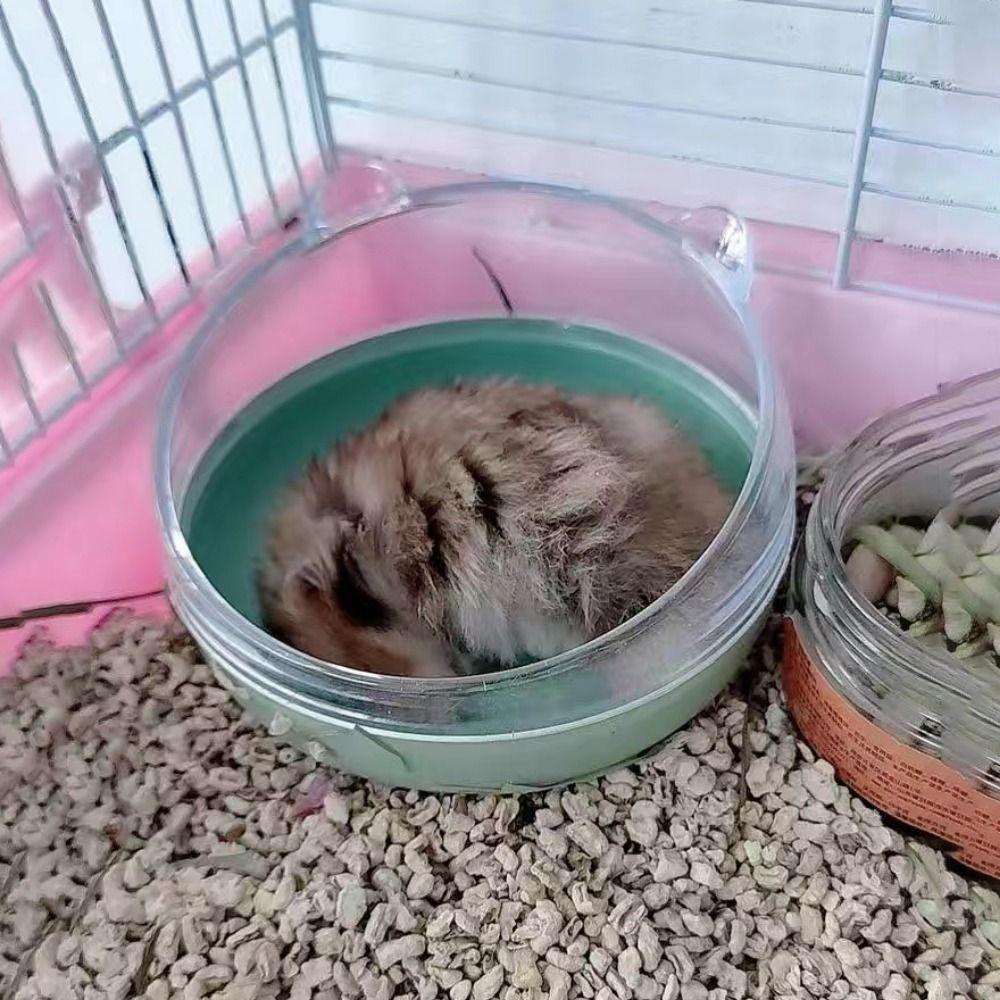 [Elegan] Hamster Bathtub Portable Pencegah Cipratan Dilepas Transparan Rumah Tangga Pet Kamar Mandi Kotak