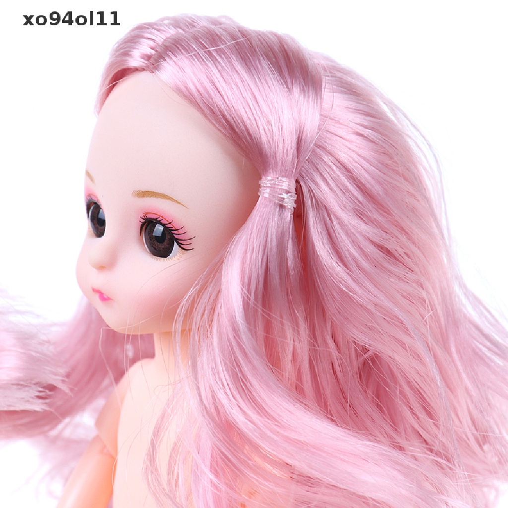 Xo 16cm Boneka Lucu Mini 13mpat Bergerak Bersambung Baby Doll Pink Perak Rambut Telanjang Tubuh  Ol