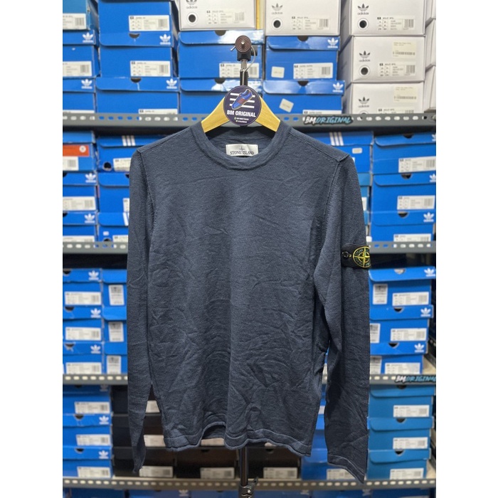 Stone Island Fineknit Logo Patch Jumper Navy ORIGINAL 7415502B0