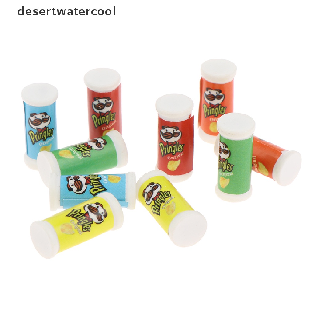 Deid 10pcs Botol Keripik Kentang Simulasi Mini Rumah Boneka Miniatur Bermain Dapur Makanan Martijn