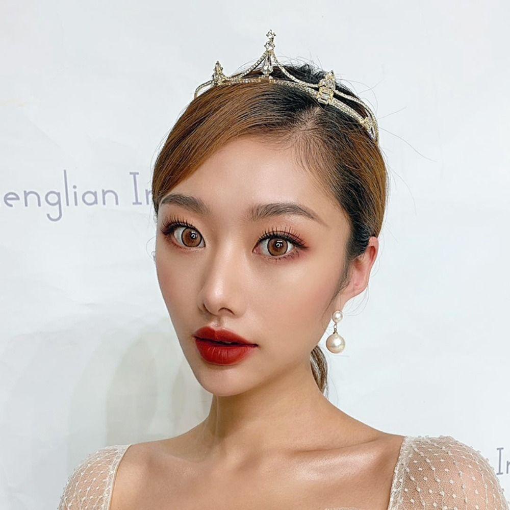 Mxbeauty Mahkota Kristal Kreatif Peri Hiasan Rambut Tiara Potongan Kepala Temperamen Elegan Baroque Berlian Imitasi Tiara