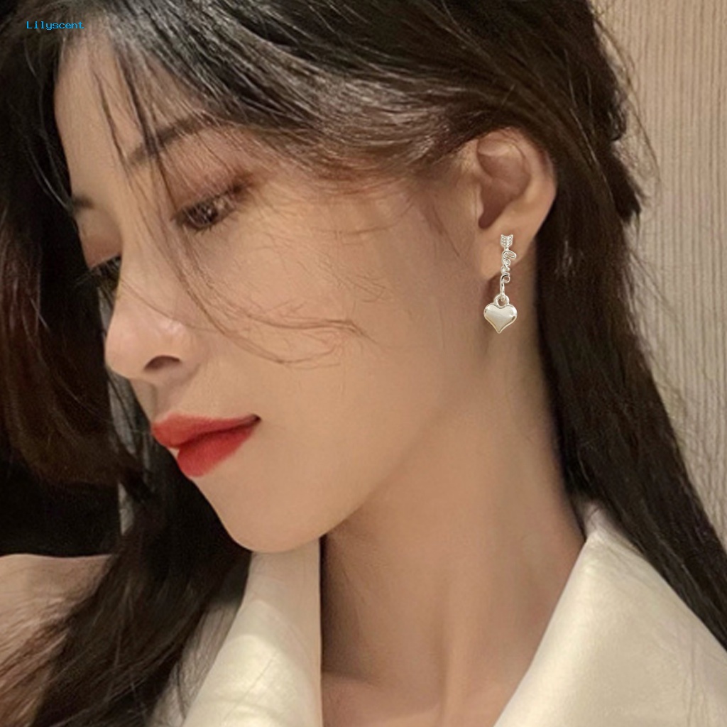 Lilyscent 1pasang Perhiasan Aksesori Menjuntai Anting Untuk Pacaran Gadis Keren Cinta Hati Surat Fashion Drop Earrings Kepribadian