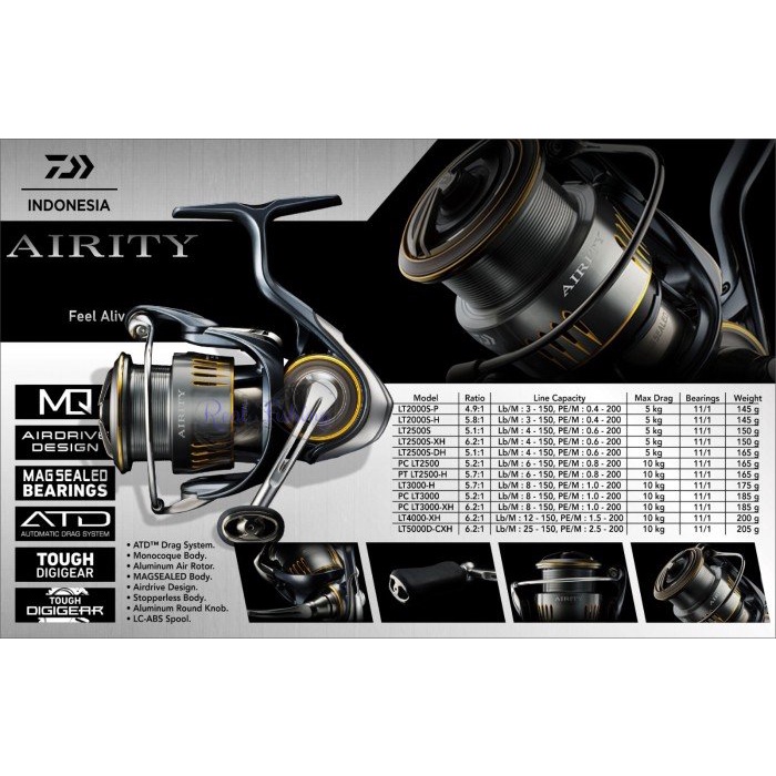 REEL DAIWA AIRITY 2023 TERBARU  - PC 2500LT-H