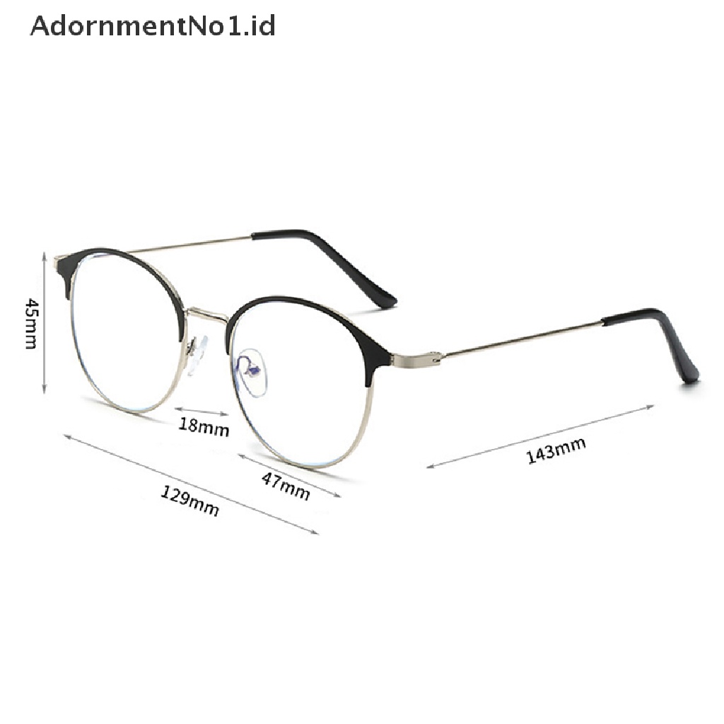 [AdornmentNo1] Kacamata Miopia Komputer Anti Cahaya Biru Wanita Pria Ultralight Bening Bulat Rabun Dekat Eyeglasses Diopters 0sampai-400 Unisex [ID]