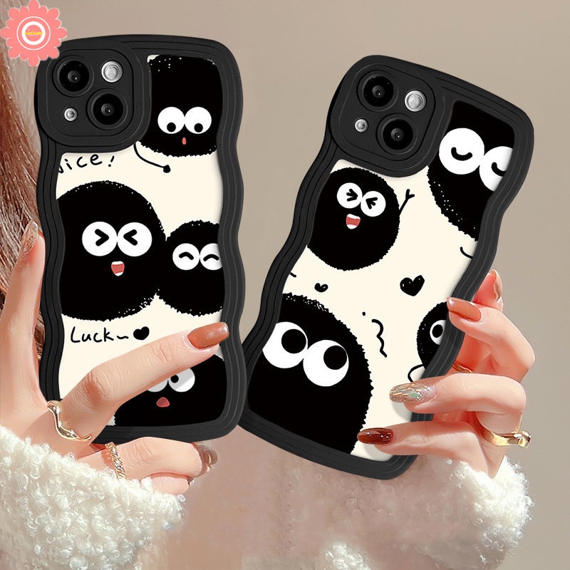 Casing Infinix Smart 5 4 6 Plus Note 8 12 G96 10Pro 12Pro 12 2023 Hot 9 10T 8 11 10 Play Hot 20 20s 11s NFC 10s 12i 10Lite 12 Pro 11s Cartoon Luck Dustbunny Wavy Edge Soft Case