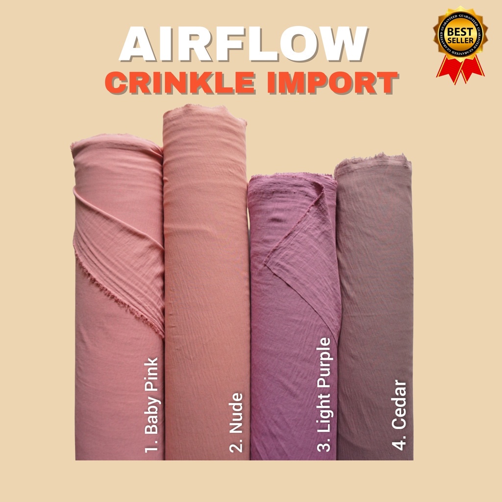 Kain Katun Rayon Crinkle Import Premium Kain Airflow