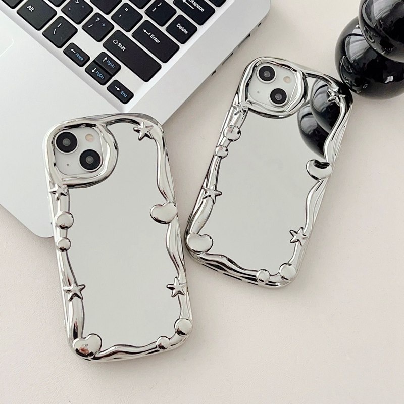 【Mirror Case】Electroplate Silver Mirror case Soft Case for IPhone 6S 7 Plus 8 Plus X XS XR XS Max 11 13 12 14 PRO Max 14 Plus 7+ 8+ ip 12 Pro Max Pretty Girl Women's Gift