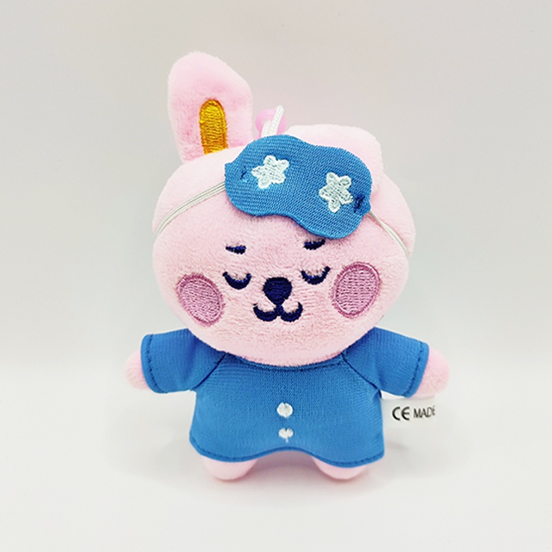 Piyama Kartun KPOP Desain BT21 Mainan Mewah BTS CHIMMY COOKY KOYA RJ SHOOKY TATA Mainan Lembut Boneka Gantungan Kunci 9-12CM