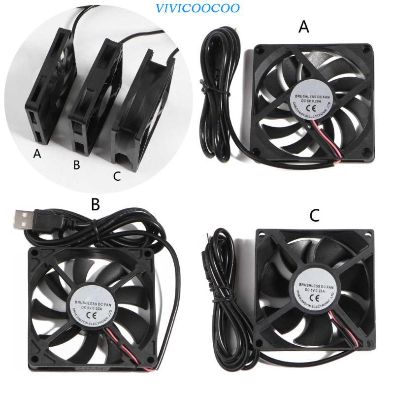 Vivi DC 5V Konektor USB PC Fan Cooler Heatsink Exhaust Kipas Pendingin CPU 80x80mm