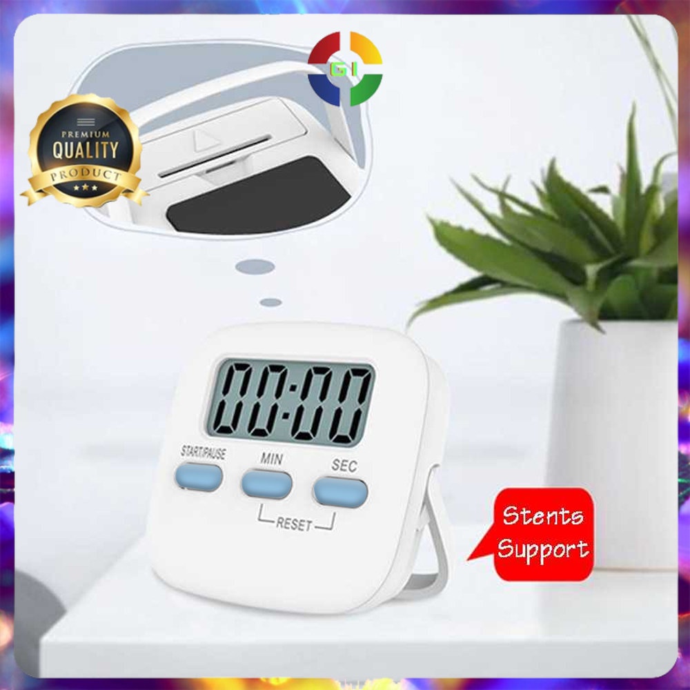 Timer Masak Dapur Magnetic Stopwatch Alarm Clock White