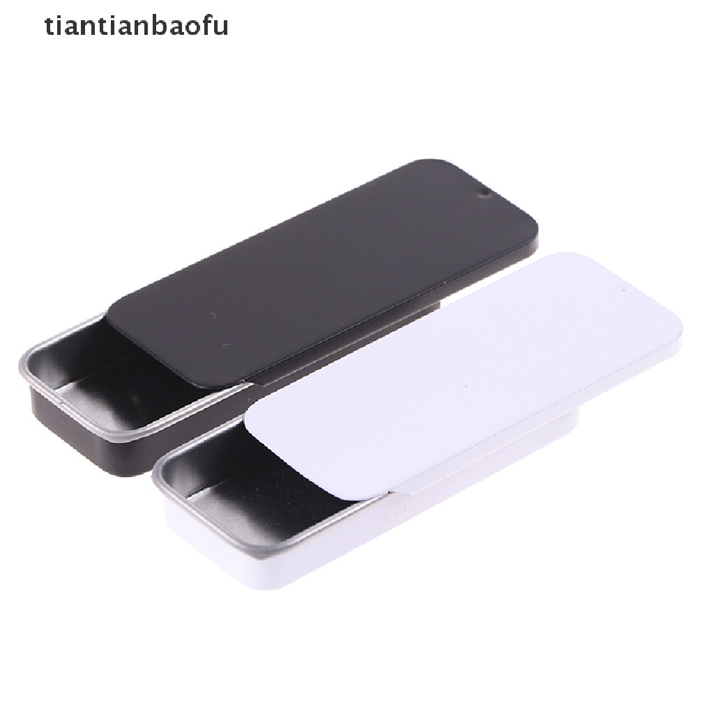 [tiantianbaofu] 3 Pcs 80x34x12MM Kotak Besi Slide Cover Kotak Penyimpanan Perhiasan Pernikahan Pill Cases Butik