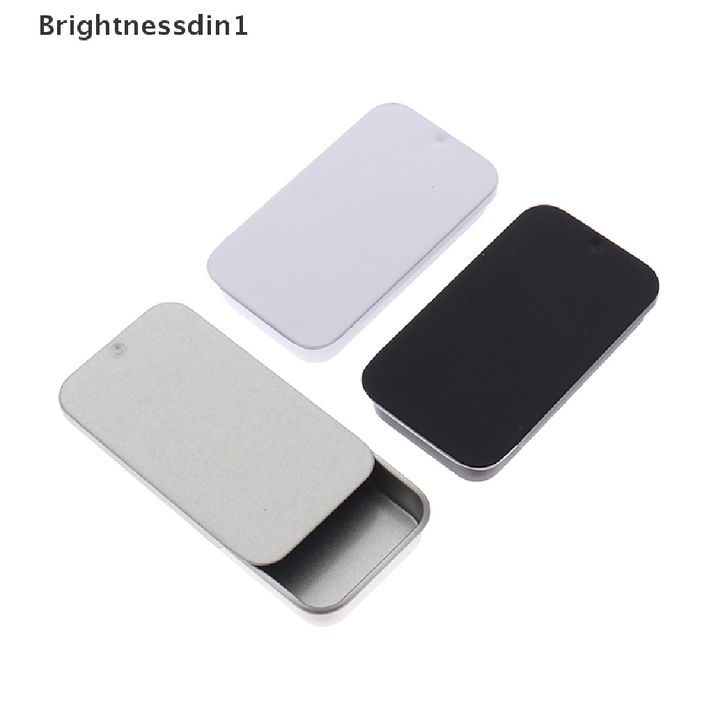 [Brightnessdin1] Mini Tin Box Bins Jar Persegi Panjang Kotak Besi Kosong Portable Lip Cream Penyimpanan Untuk Perhiasan Pernikahan Candy Pill Cases Butik