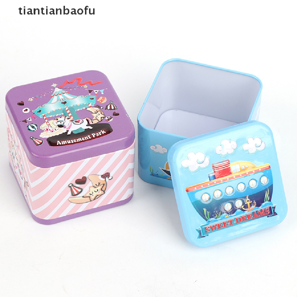 [tiantianbaofu] Warna-warni Tin Box Sealed Jar Packing Kotak Perhiasan Candy Box Kotak Penyimpanan Kecil Butik