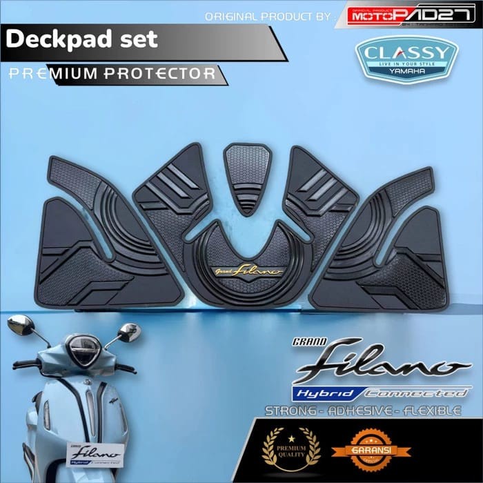 Motopad27 premium rubber fullset deckpad sayap Motor Grand Filano 2023