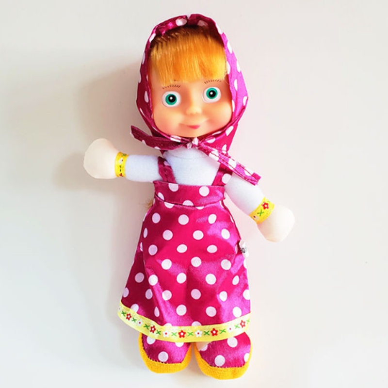 35cm/25cm Masha And The Bear 22CM/27CM Mata Besar Model Gerakan Boneka Berbicara Dan Nyanyi