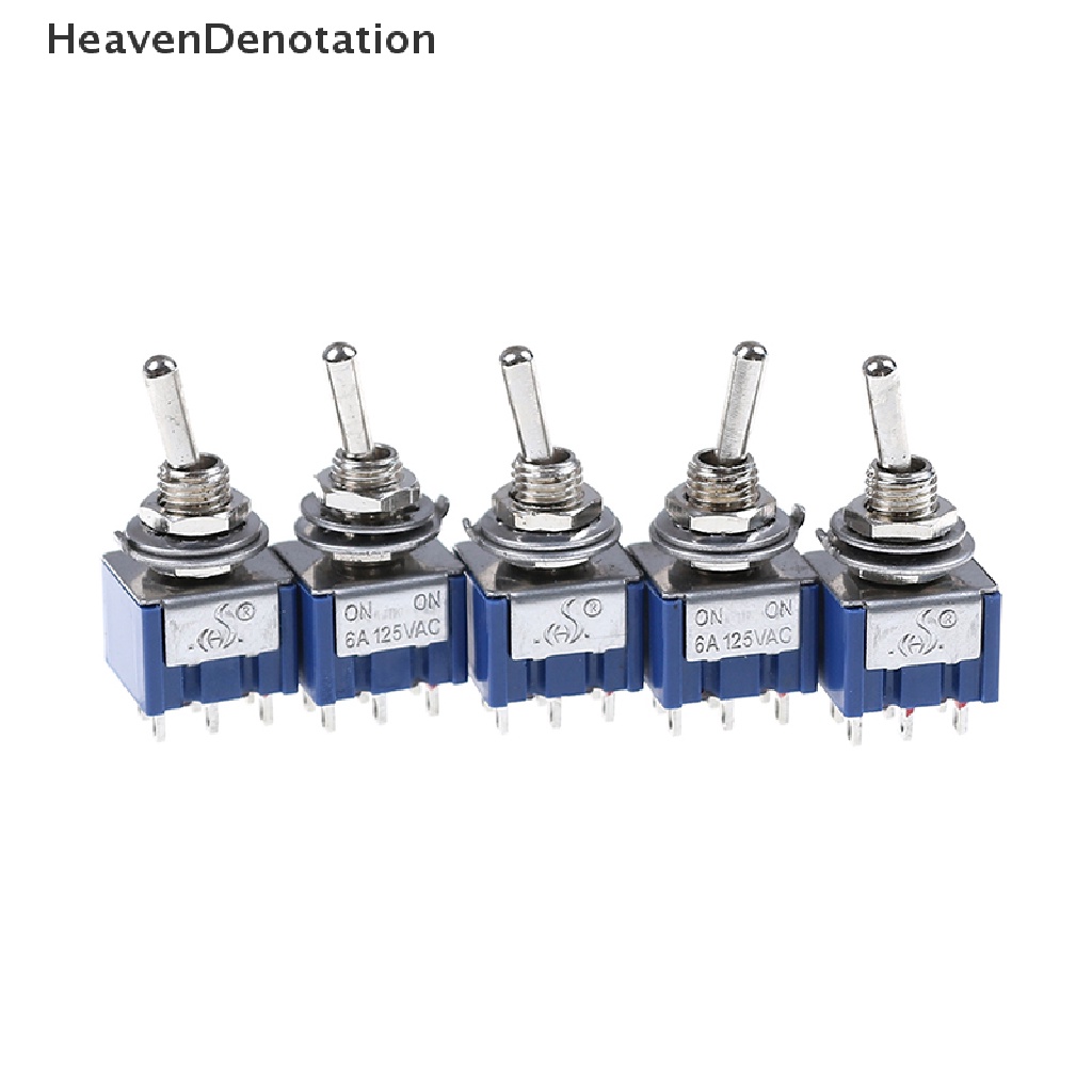 [HeavenDenotation] 5pcs 6P Saklar Toggle 6A 125VAC 6pin DPDT Saklar ON-ON Mini Toggle Baru HDV