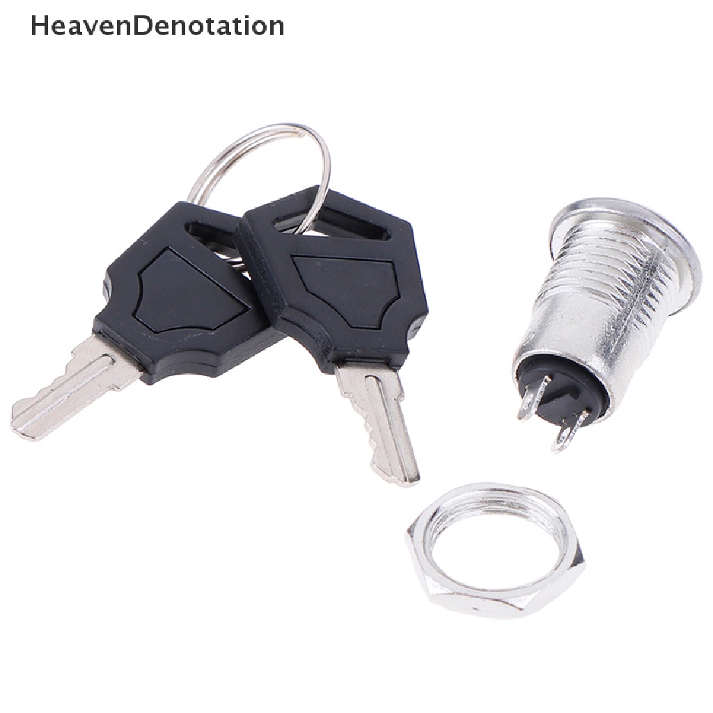 [HeavenDenotation] 1pc 12mm Saklar Kunci Mini Saklar ON/OFF Lock KS-02 KS02 Saklar Elektronik 3A 250V HDV