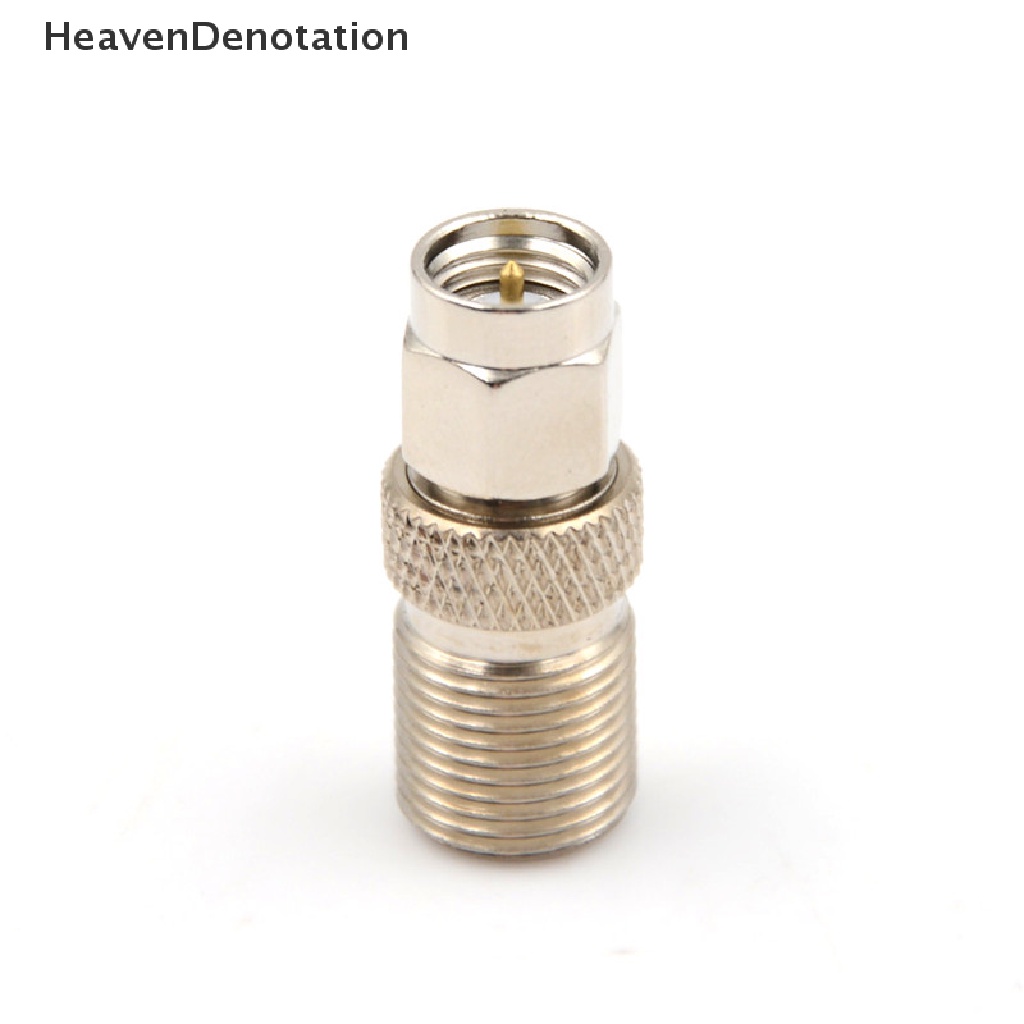 [HeavenDenotation] Konektor Adaptor Coaxial Plug Female to SMA Tipe F Silver Tone HDV