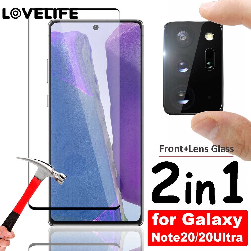 Hot Sale/2in1 for Samsung Galaxy Note20Ultra Edge Fit Tempered Glass/Pelindung Layar &amp; Lensa Kamera Kaca Film/HD Pelindung Tipis Untuk Samsung Galaxy Note20