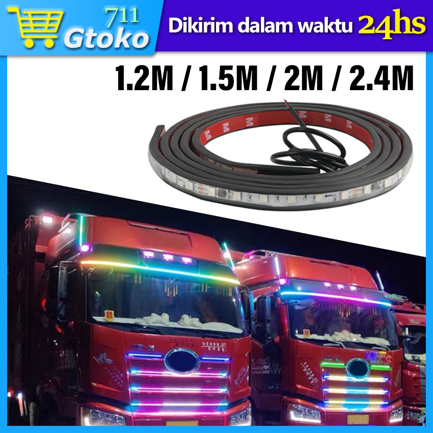 Lampu LED Strip Running Bagasi RGB Mobil Truk Truck Bus Bis 24 Volt Lampu Rem Sein Light Strip Water