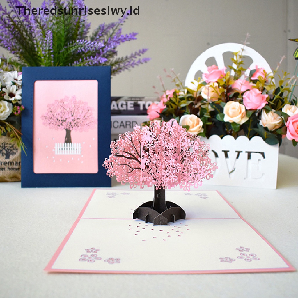 # Kado Mom &amp; PAPA DIY # Popup cherry blossom 3D Greeg Card Ulang Tahun Mother's Day Wedding Anniversary~