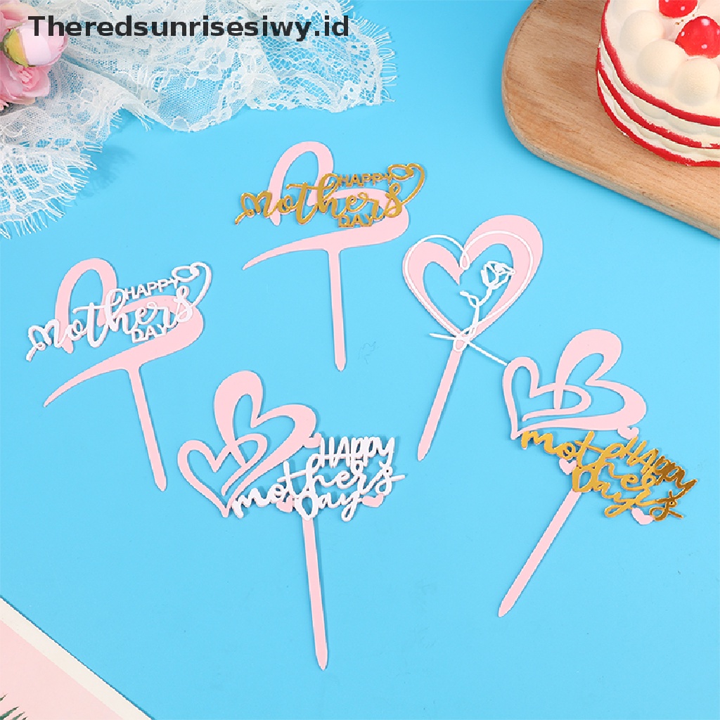 # Kado Mom &amp; PAPA DIY # Topper Kue Akrilik Happy Mother's Day Untuk Dekorasi Kue Pesta Ulang Tahun Mum~