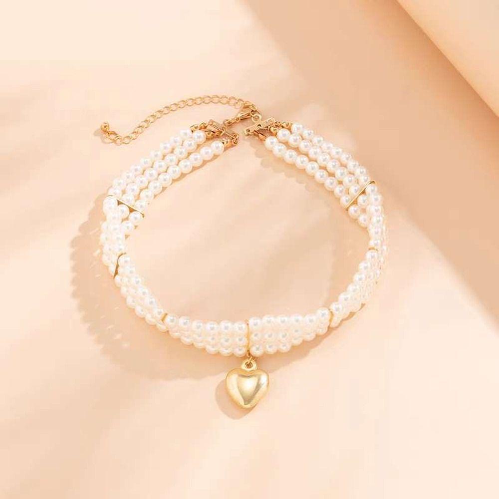 Mxbeauty Wanita Romantis Kalung Elegan Indah Rantai Klavikula Mutiara Imitasi Multi-layer Gadis Hadiah Temperamen Gadis Choker