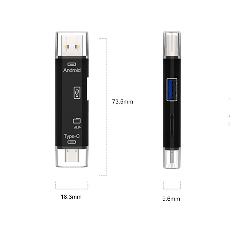 Kreatif Tipe C 5in1 Pembaca Kartu OTG Multifungsi/Cepat Baca Kartu Memori TF Drive/Adaptor Antarmuka USB Micro Universal Untuk Tablet Ponsel